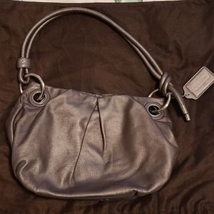 Metallic leather Coach handbag